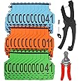 150Pcs Cattle Ear Tags with Number 001-050 1-Piece Z Cow Ear Tag for Livestock Sheep Goat Pig Dog Deer,with Professional Ear Tag Applicator and Ear Tag Remove Plier