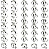 40Pcs Round Crimp Beads for Jewelry Making Metal Spacer Beads Stopper Crimp Charm Beads Accessories for DIY Craft Bracelet Necklace Earring Jewelry Making(Silver)