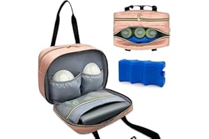 LIVEAGAIN Wearable Breastmilk Bag with Ice Pack Fits for Elvie Hands-Free Pumps and Medela Pump in Style, Portable Pump Carrying Case for for Daycare, Work, and Travel (Bag Only) (Pink)