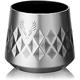 Viski Paragon Stainless Steel Whiskey Taster Tumbler Cup, Insulated Ceramic Lined Metal Cocktail Glass for Patio, Outdoor Party, Wedding Gifts, Gifts for Drink Lovers, 8 oz, Set of 1, Platinum