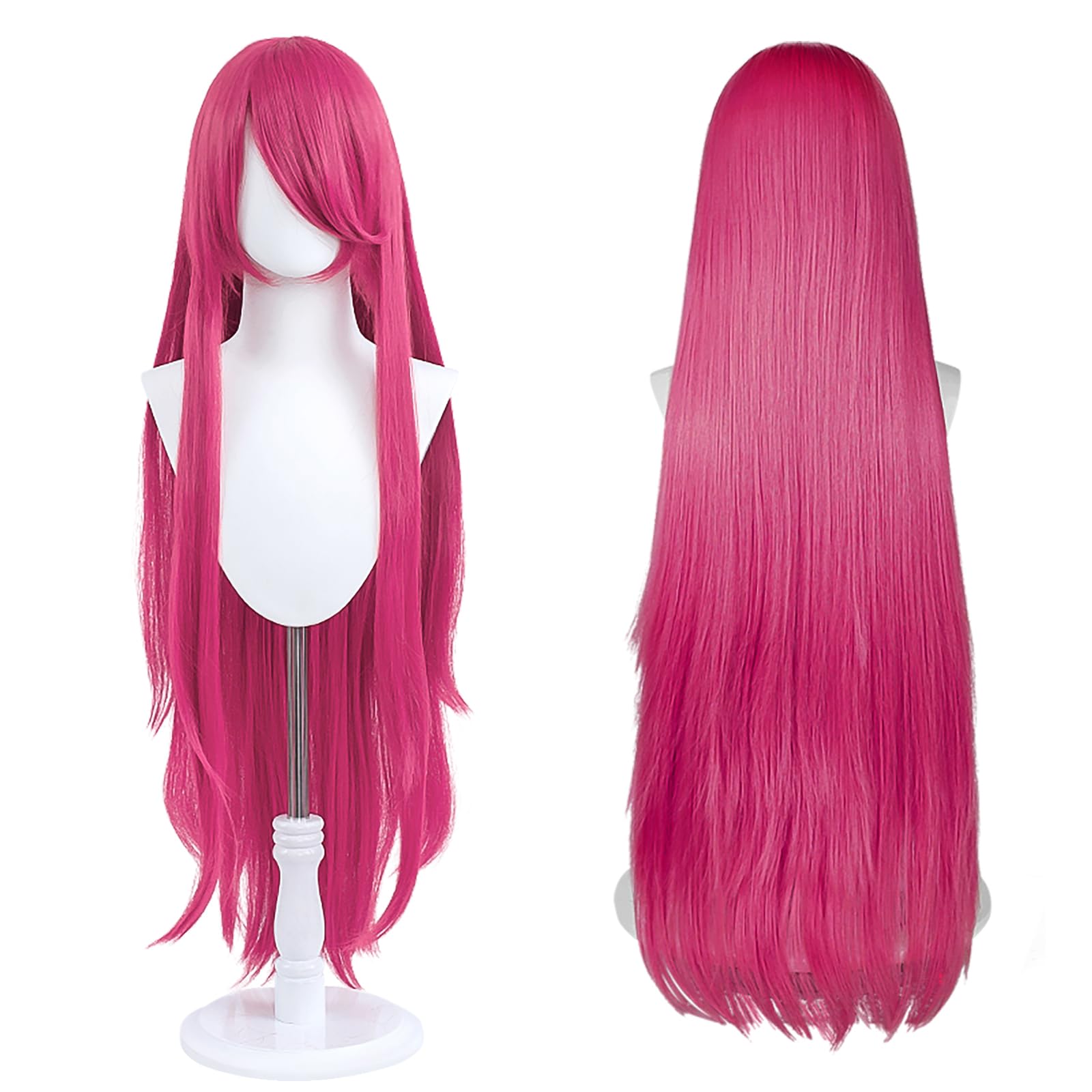 Photo 1 of UTIEHD 100cm / 40 Inch Long Wig, Universal Anime Costume Cosplay Wig, Perfect for Party, Daily-Use, Festivals, and Halloween, Great for TV, Film, Anime Game Character Cosplay (Hot Pink)
