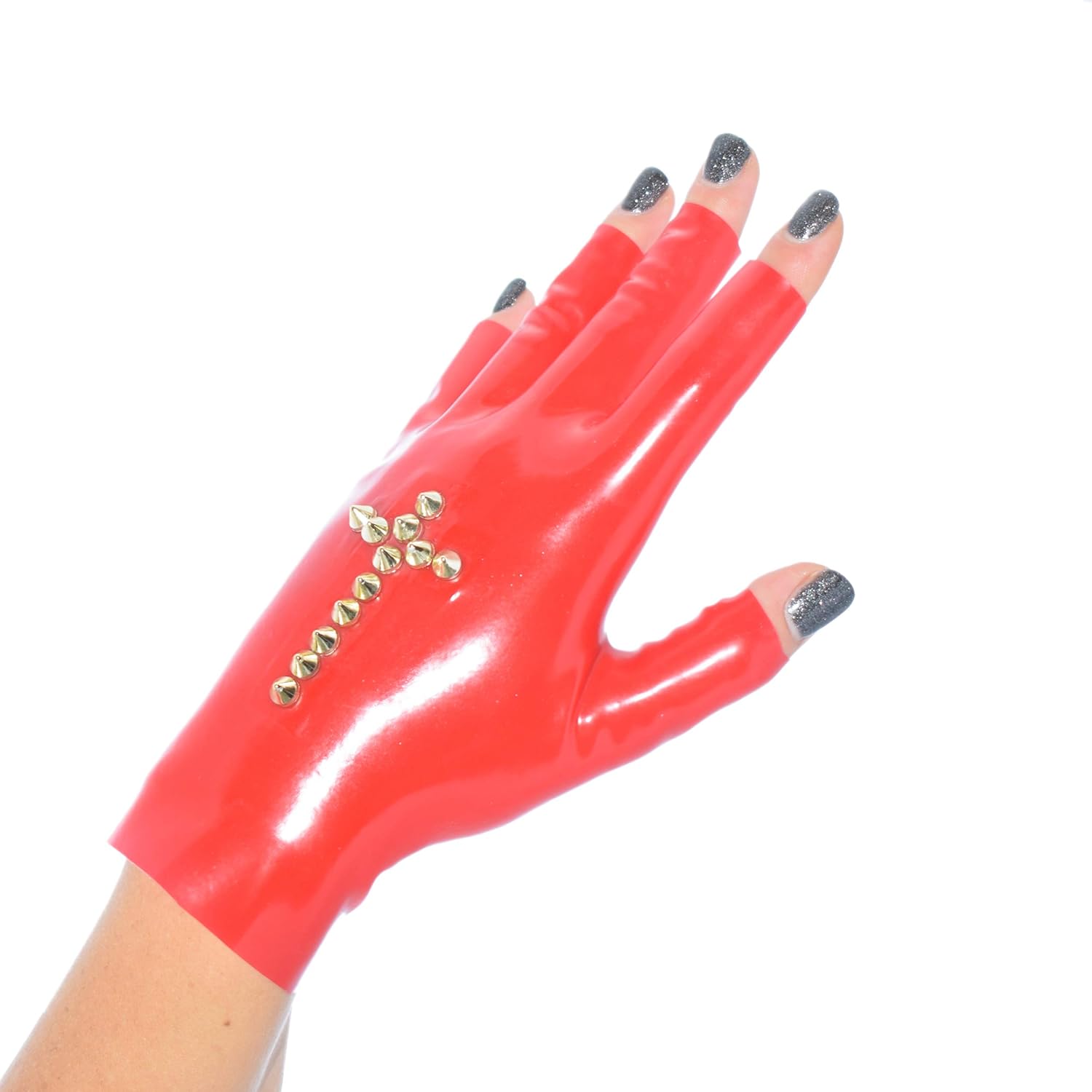 Rubberfashion short latex gloves, fingerless latex gloves up to the