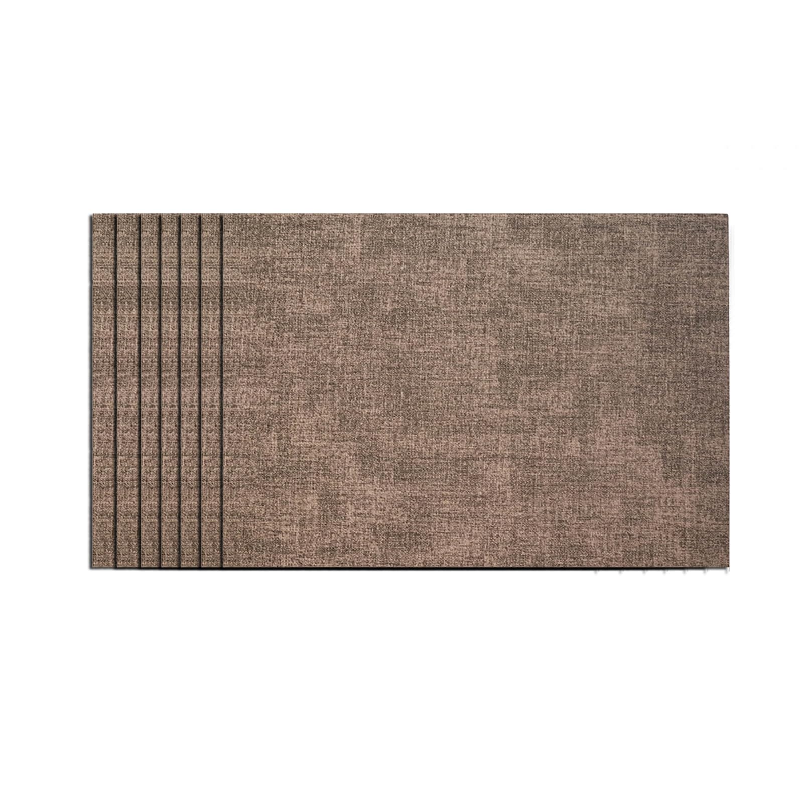 Soulnioi Placemats Set of 6, Faux Leather Table Mats Heat Resistant Anti-Slip Place Mats Double-sided Washable Plate Mats for Kitchen Dining Table Restaurant Home Decor - Brown