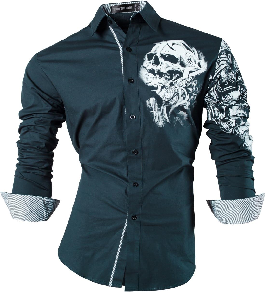 Sportrendy Men's Slim Fit Long Sleeves Casual Button Down Dress Shirts JZS041
