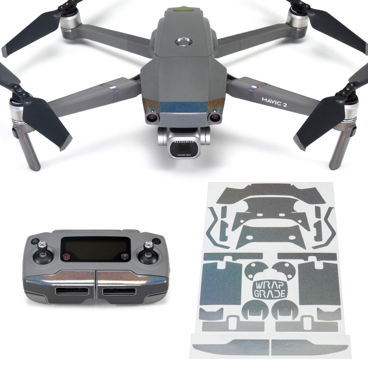Wrapgrade Poly Skin Sticker compatible with DJI Mavic 2 | Accent Color (COLORATION-X)