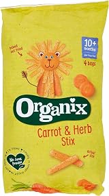 Organix Carrot Stix Organic Toddler Snack Corn Puffs 60 g Pack view 6
