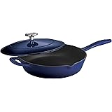 Tramontina 80131/067DS Enameled Cast Iron Covered Skillet, 10-Inch, Gradated Cobalt
