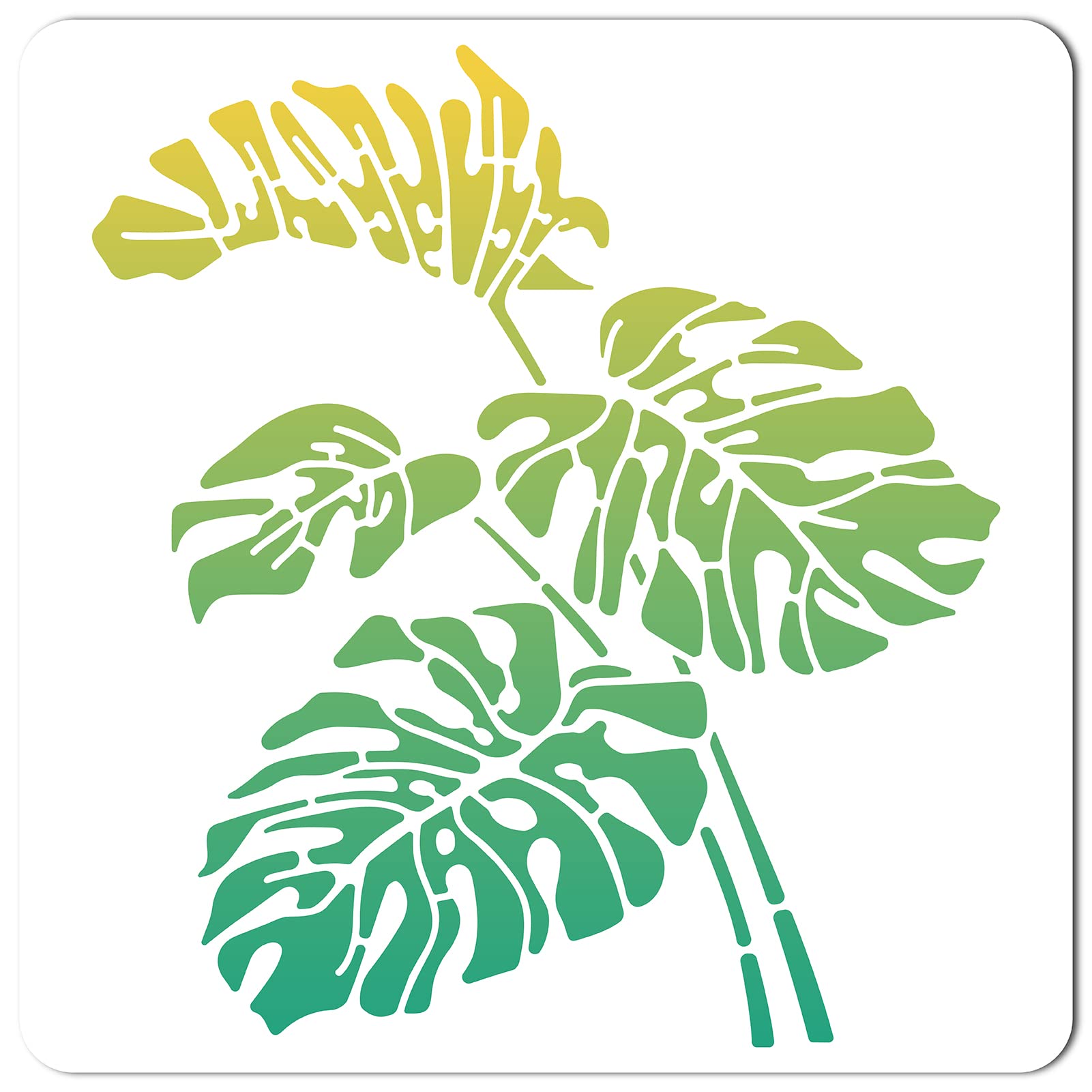 GORGECRAFT 30x30cm Leaves Stencils Templates Tropical Leaves Pattern Large Square Stencils Reusable Plastic Sign for Painting on Wood Wall Scrapbook Card Floor Canvas Drawing Tool DIY Decor Crafts