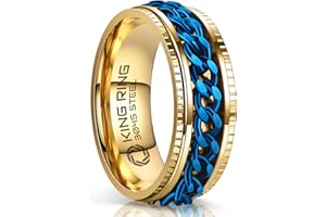 King Ring 8mm Super Spinner Rings – Second Edition of Premium Stainless Steel Fidget Rings for Men & Women – Designed in USA