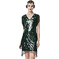 BABEYOND 1920s Flapper Dress Long Fringed Gatsby Dress Roaring 20s Sequins Beaded Dress Vintage Art Deco Dress