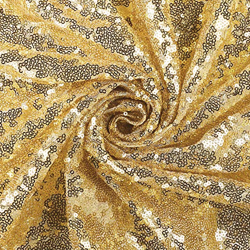 2PCS 2x8FT Sequin Backdrop Photography Background Curtain for Party Decoration (2FT x 8FT 2PCS, Gold)