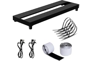 AYCRIT Mini Guitar Pedal Board, Aluminum Alloy 0.9lb Small Effect Bass Pedalboard, 16 * 5.3in, With Pedals Mountain Tape, Power DC Cable, Cable Tie