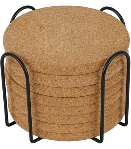 Eykao Juego De 5 Posavasos Absorbentes Para Bebidas, Posavasos Tejidos Con Soporte, Regalo De Inauguración De La Casa Para Decoración Del Hogar De Granja, 4 Pulgadas