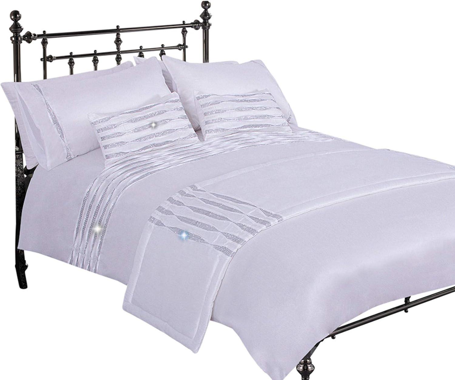 rejuvopedic Durban White Superking Duvet Quilt Cover Bedding Set In A