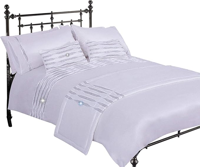 rejuvopedic Durban White Superking Duvet Quilt Cover Bedding Set In A