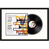 Americanflat 25x16.5 Record Frame - Engineered Wood - Black | Shatter-resistant glass, displays album cover and record, wall 