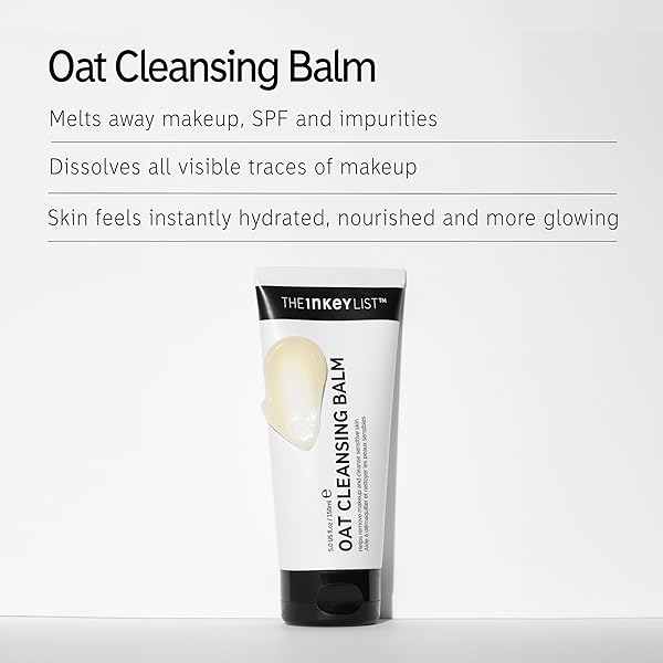 THE INKEY LIST OAT CLEANSING BALM 5 FL OZ/150ML, DISSOLVES MAKEUP, NOURISHING SKINCARE, GENTLE CLEANSER, VEGAN FRIENDLY, SUITABLE FOR ALL SKIN TYPES