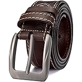 HOLMANSE Mens Belts Full Grain Leather Real Italian Material Western Cowboy Belt 1.5 Wide Casual Jean Belt Gift Box Packaging