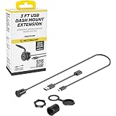 Scosche CPDACCKO Dash Mount Extension with 3 ft Cable, 12V Car Charger with Type-C Port Compatible with Apple CarPlay/Android Auto with USB-C to USB-A Adapter, Power Socket for Car, Truck, Boat
