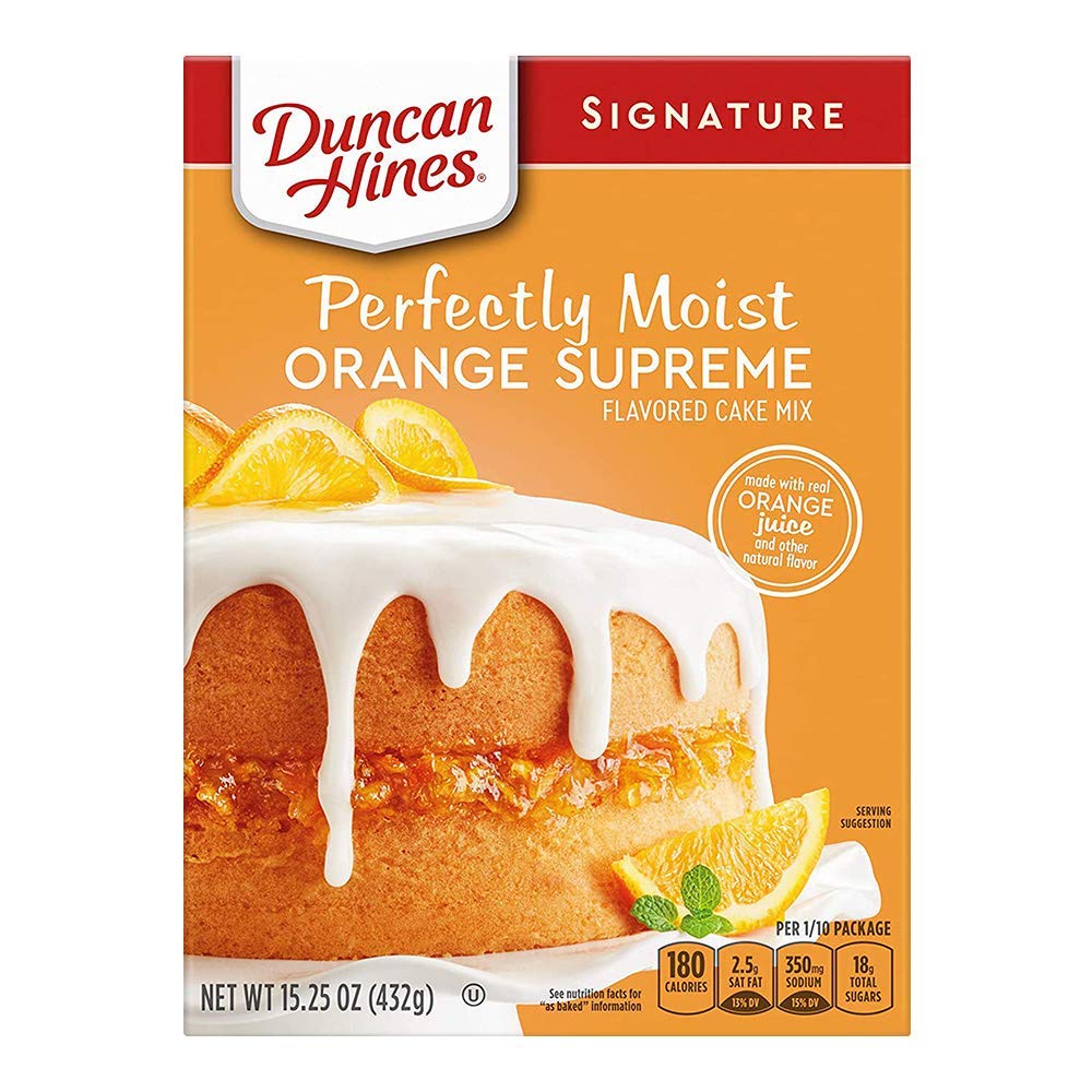 Duncan Hines Signature Perfectly Moist Orange Supreme Cake Mix, 15.25 OZ - PACK OF 2