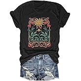 Towilliamsnya Women's T Shirts Short Sleeve Shirt Cute Graphic Tees Loose Casual Summer Tops