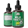 USDA Organic Milk Thistle Extract Vegan Liquid Drops. Liver Detox Herbal Supplement. Zero Sugar, Great for Digestion and A Cleanse. Pure Organic Milk Thistle Tincture Supplements for Women and Men