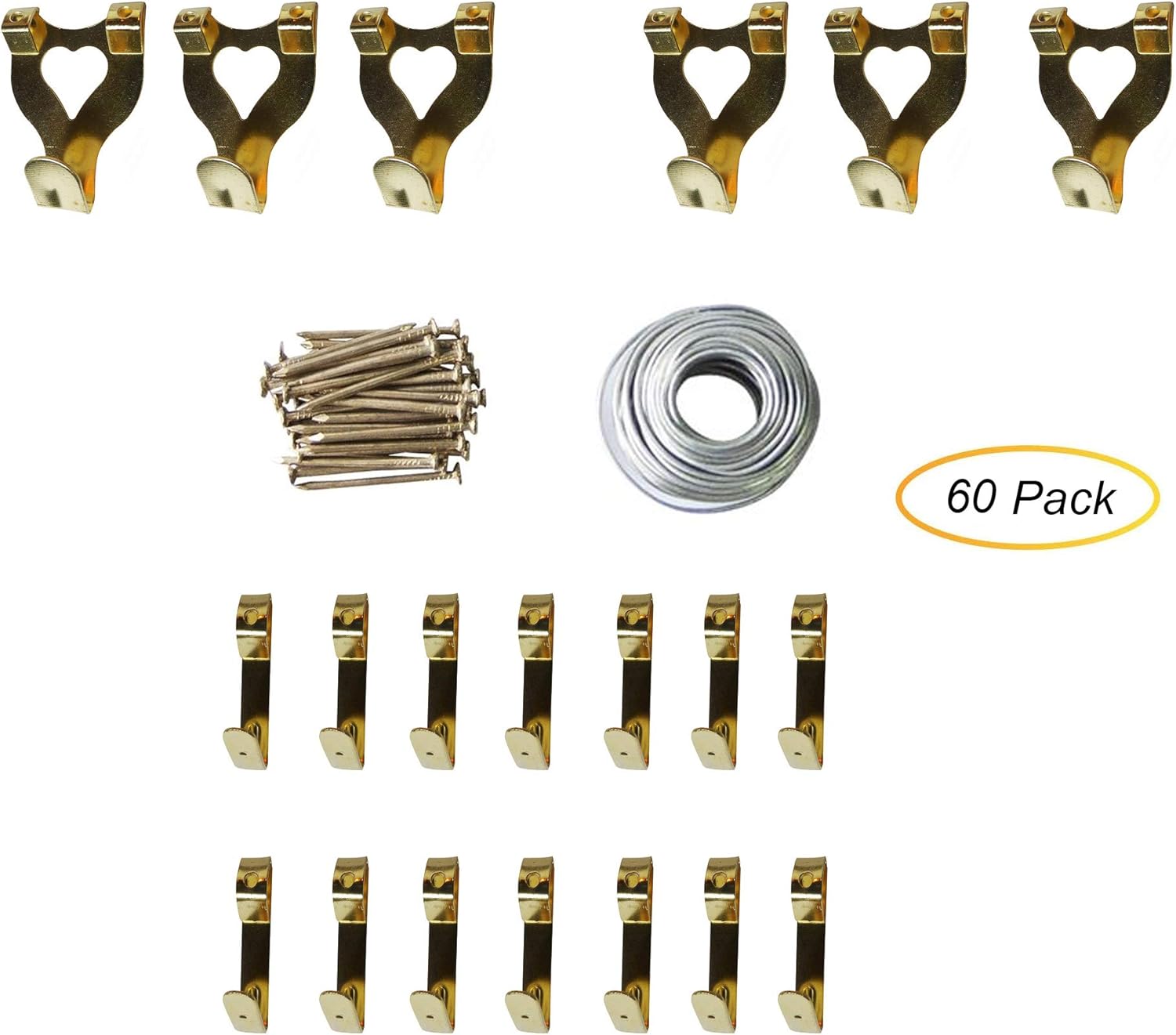 172pc Hanging Set - Quality Hooks, Wire and Nails Kit, Iron & Copper Nails, Copper Rings & Stamped Hook, Picture Hanging Wire - Image 3