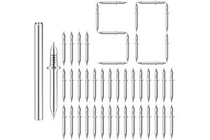 EOSRAFFA Double Headed Skirting Nails, Invisible Fasteners Hardware Nails for Wood Trim & Baseboards, Seamless Installation with 1 Sleeve Tool (50pcs)