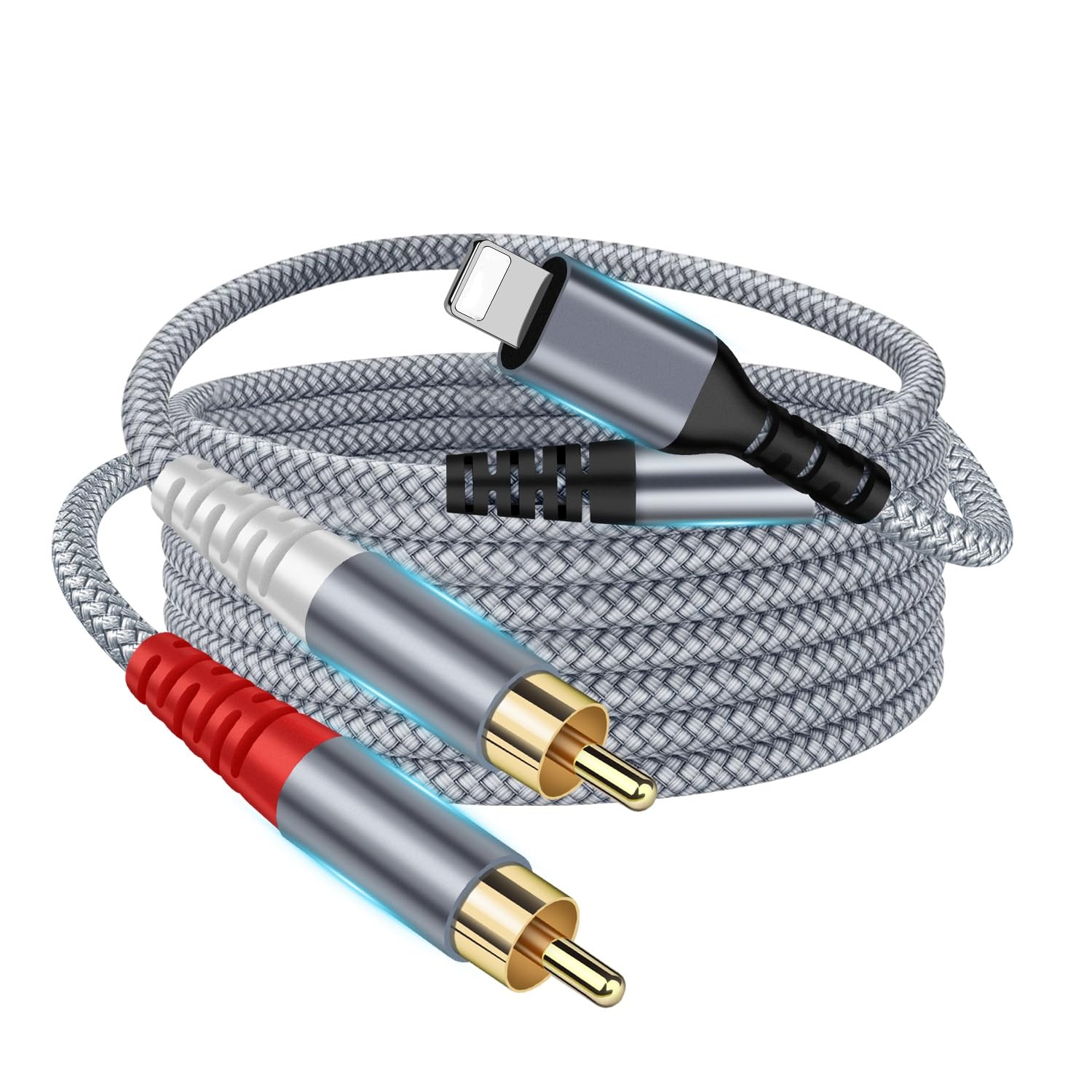 QIMIAOUS [MFi Certified] 10.5FT Lighting to RCA