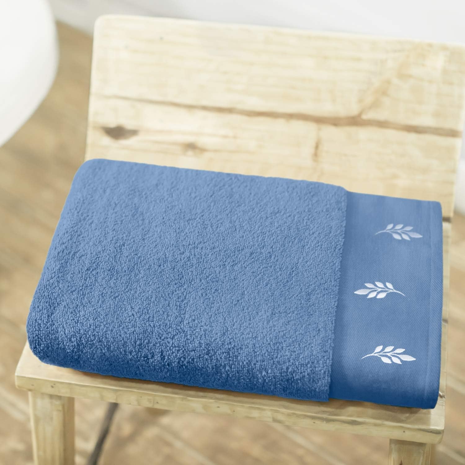 Swiss Republic Rivera Collection 700 GSM Cotton Zero Twist Bath Towels Set (Blue)