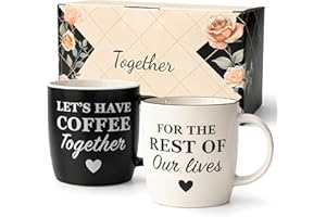 Triple Gifffted Let's Have Coffee Together Coffee Mug Set, Engagement Wedding Gifts for Couple, Bride and Groom Newlywed Brid