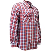 Milwaukee Leather MNG11670 Men's Red, Blue and White Long Sleeve Cotton Flannel Shirt