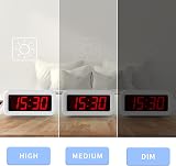 KWANWA Cordless Digital LED Alarm Clock 1.2" Display AA Battery Operated White view 3