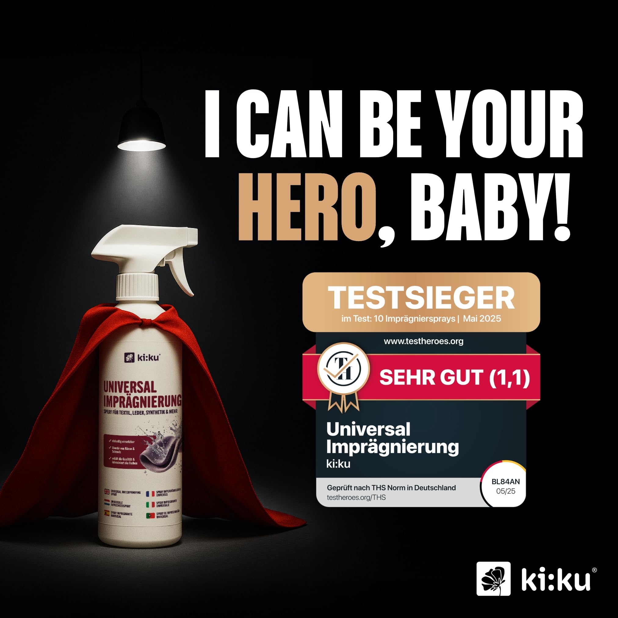 ki:ku Universal Imprägnierung | Imprägnierspray Schuhe, Jacke, Gore-Tex, Zelt, Wildleder, Polster | wasserabweisend atmungsaktiv Fleckenschutz (2,5 l) 2