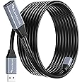 BlueRigger USB 3.0 Extension Cable (15FT, Active, 5 Gbps, Type A Male to Female Adapter Cord) - Long USB Repeater Extender fo