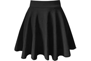 PUKAVT Women's Basic Casual Skirts A-Line Mini Flared Stretchy Skater Party Skirt