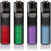 Clipper Micro Reusable Lighters - 4 Pack - Black Crystal Gradient Design