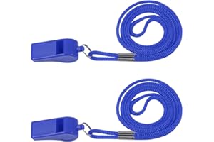 Plume'CHJ Whistle, 2 Packs Plastic Sports Whistles with Lanyard, Loud Crisp Sound Whistle Ideal for Coaches, Referees, and Officials