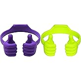 HONSKY Thumbs-Up Phone Stand for Tablets, E-Readers and Smart Phones – Green/Purple – 2 Count