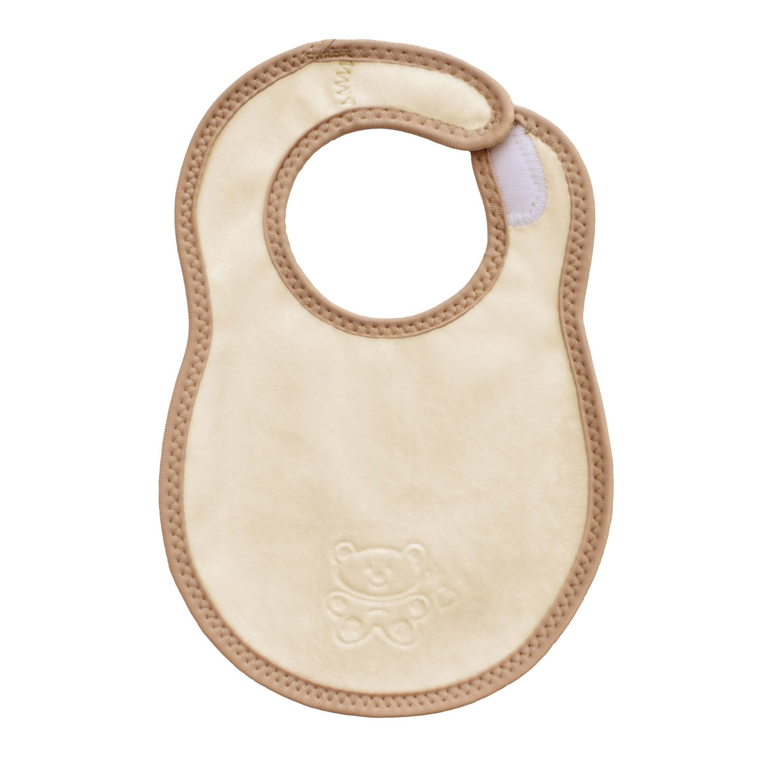 Bibetta Newborn Baby Bib Super Soft Plush Absorbent Dribble and Drool Catching Waterproof Bib Unisex from Birth - Cream/Taupe