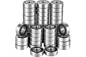 HARMIEY hamiey 50 pcs 608-2rs Ball Bearings 8x22x7mm, Double Rubber Sealed Deep Groove Bearing for 3D Printer, Skateboards, Electric Motor, Scooters