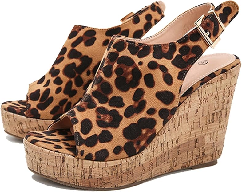 leopard wedge platform sandals