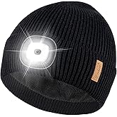 Etsfmoa Unisex Hat with Light,Fleece Lined Beanie Warm Knit Hat,Gifts for Men Women,Rechargeable LED Cap