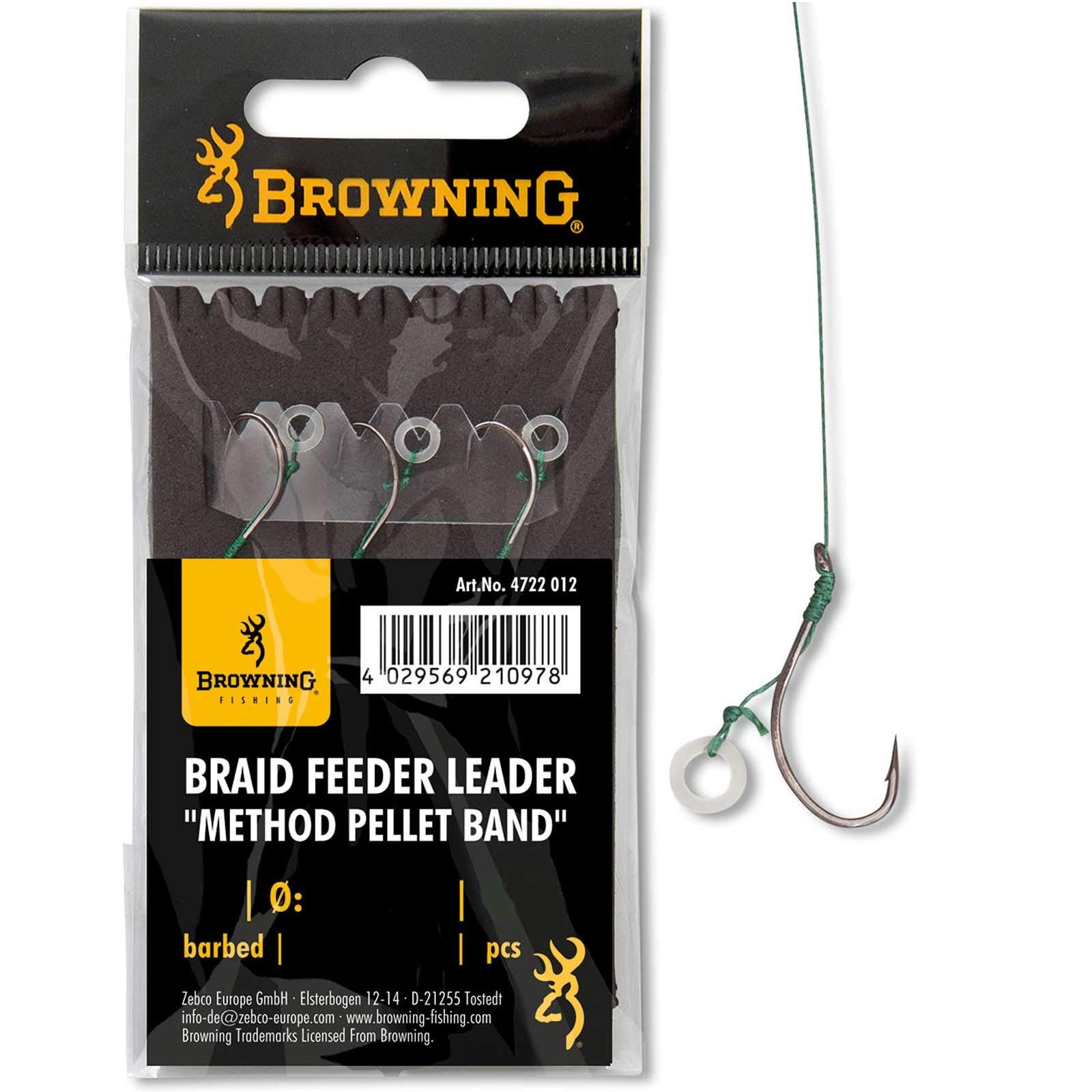 Browning Bronze 8 Braid Feeder Leader Method Pellet Tape 6.4 kg, 14 lbs 0.12 mm 10 cm, Pack of 3, 8