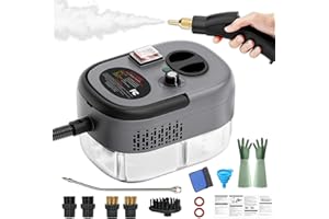 AULANK 2500W Handheld Steam Cleaner,Portable Car Steamer For Auto Detailing,High-Temperature and Pressure Steam Cleaner For Home, Steam Cleaning Machine for Furniture,Kitchen,Grout,Floor,Tile (Black)