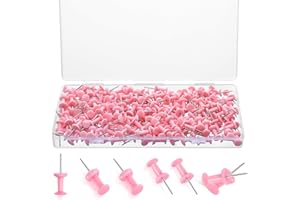 ANIKJOY 220 Count Pink Push Pins, Standard Plastic Head Steel Point Thumb Tacks Decorative Push Pins for Cork Board Wall Hanging
