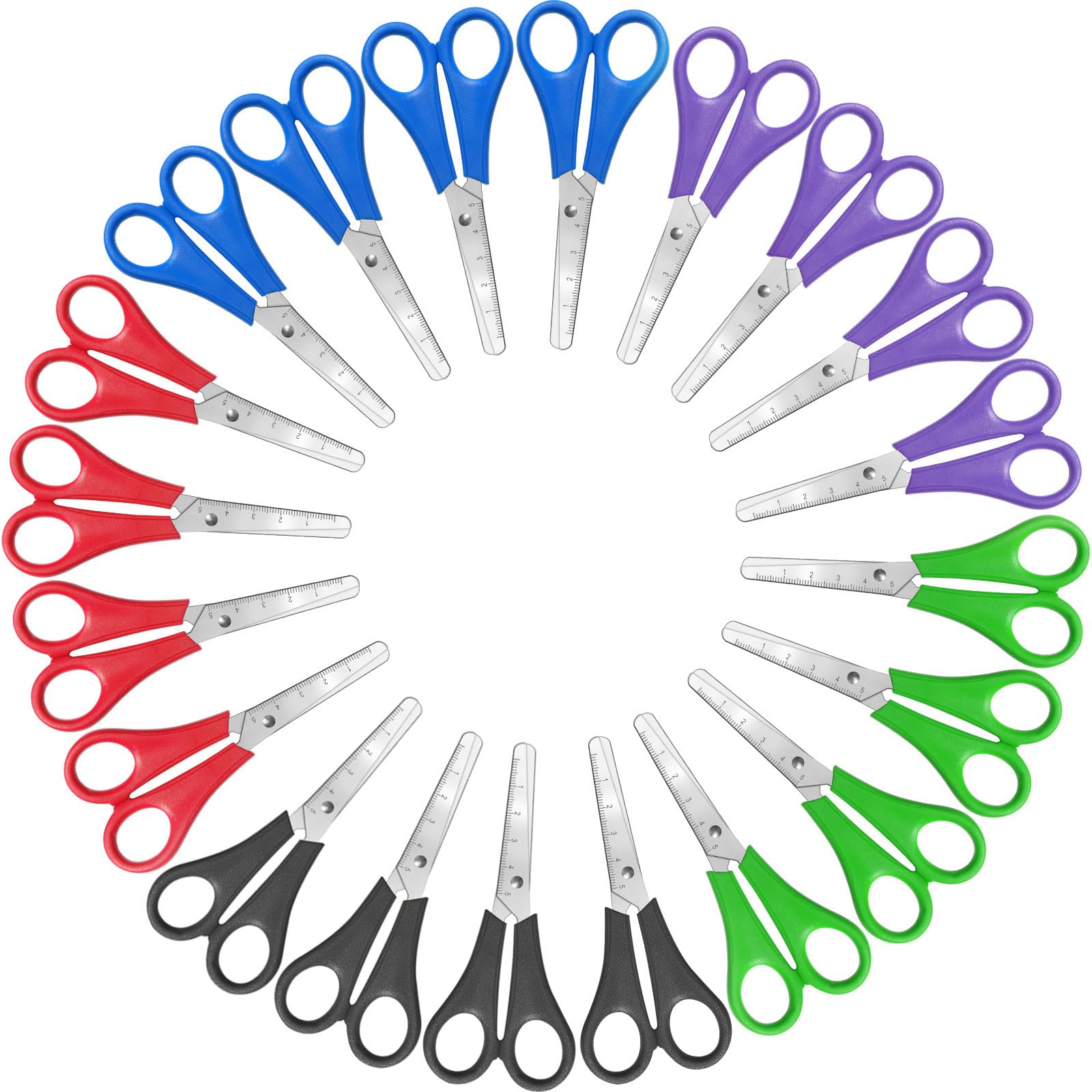 Photo 1 of Honoson 100 Pack Scissors for Kids 5 Inch Blunt Tip Scissors Bulk Safety Multipurpose Stainless Steel Paper with Comfort Grip Handles for Operation School Class Supplies
