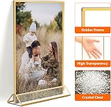 Lifewit 6 Pack A5 Acrylic Sign Holder with Gold Borders Vertical Double-Sided view 3