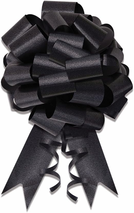 10 5" Black Pull Bow Pew Bows Wedding Decorations