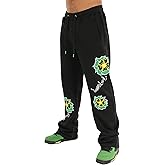 SCREENSHOT Fleece Pants 3202 Mens Streetwear Urban Fit Fleece Pants - Stacked Flare Sweatpants Ribbed Wasteband Drawstring